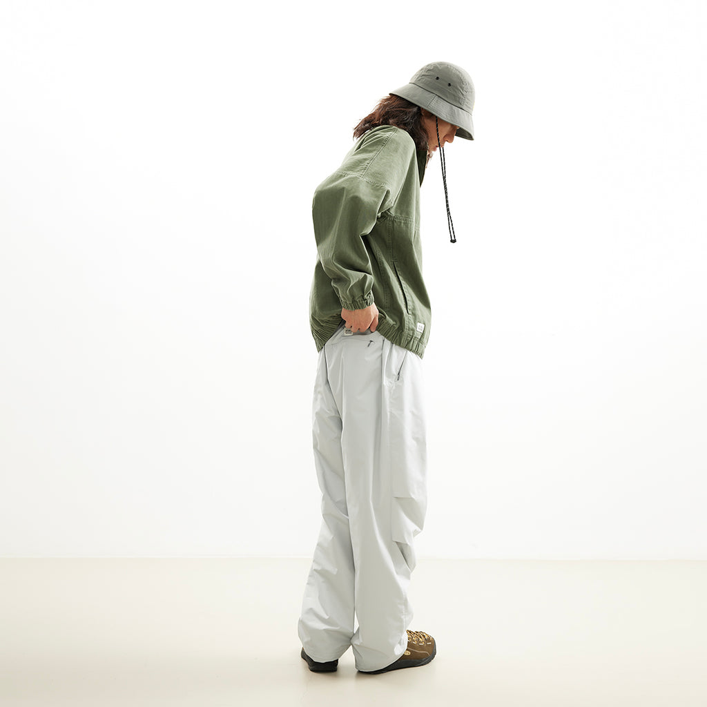 Chichaqu Washed Half-Zip Jacket (with a Stand Collar)