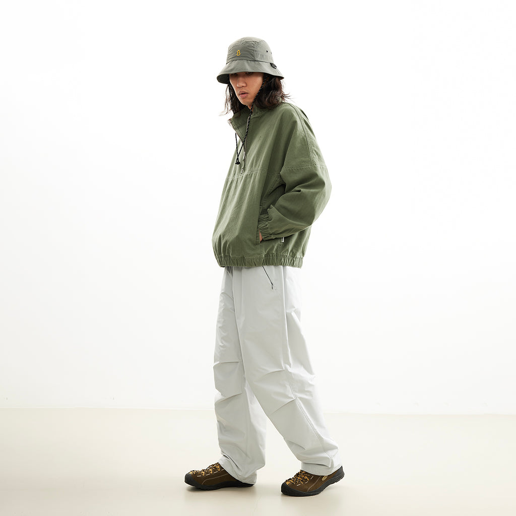Chichaqu Washed Half-Zip Jacket (with a Stand Collar)