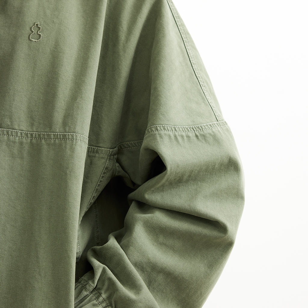 Chichaqu Washed Half-Zip Jacket (with a Stand Collar)