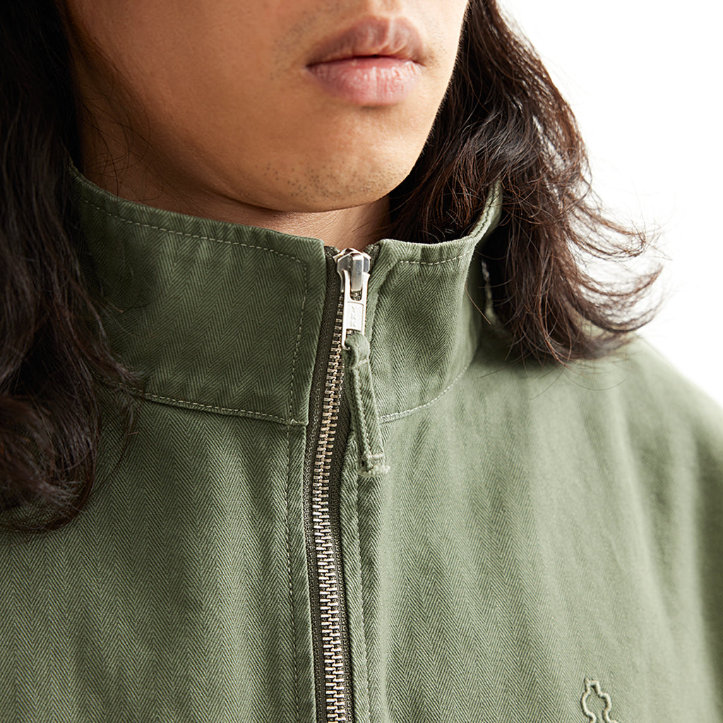 Chichaqu Washed Half-Zip Jacket (with a Stand Collar)