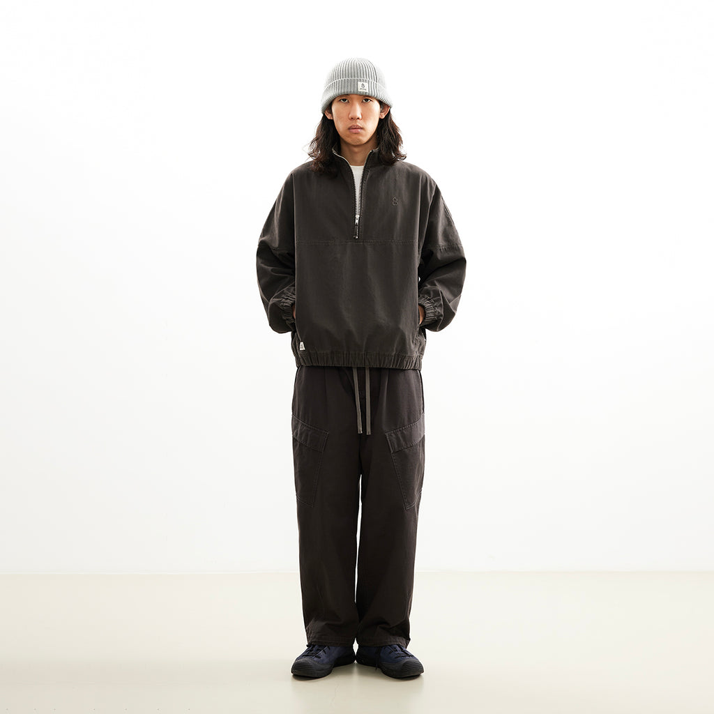 Chichaqu Washed Half-Zip Jacket (with a Stand Collar)