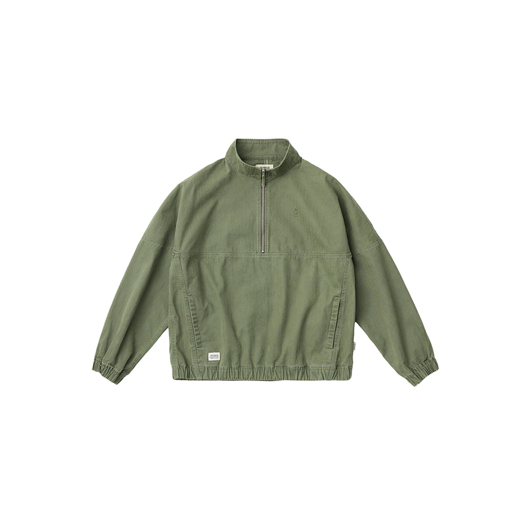 Chichaqu Washed Half-Zip Jacket (with a Stand Collar)