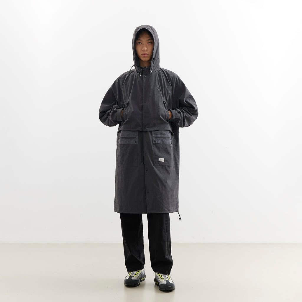 Convertible Nylon Long Coat