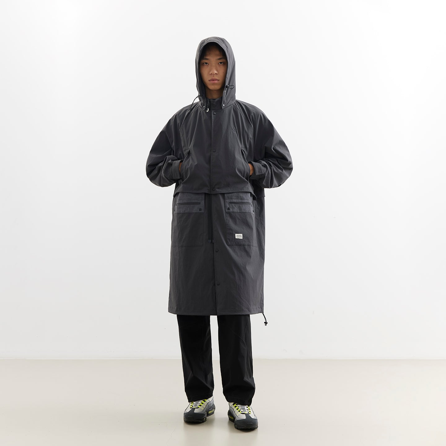 Convertible Nylon Long Coat