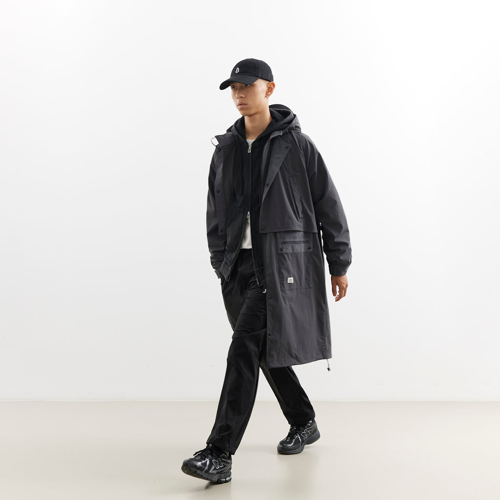 Convertible Nylon Long Coat