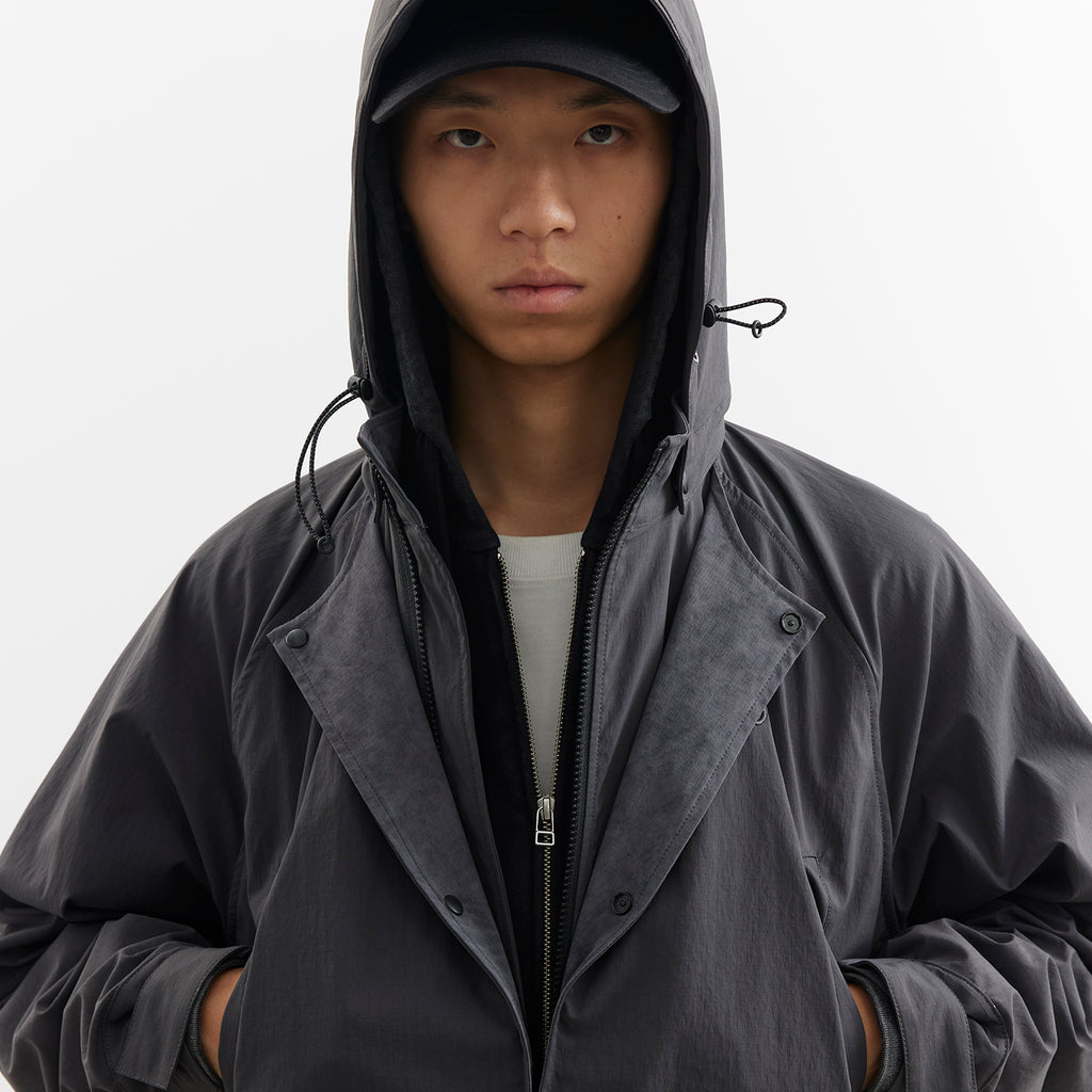 Convertible Nylon Long Coat