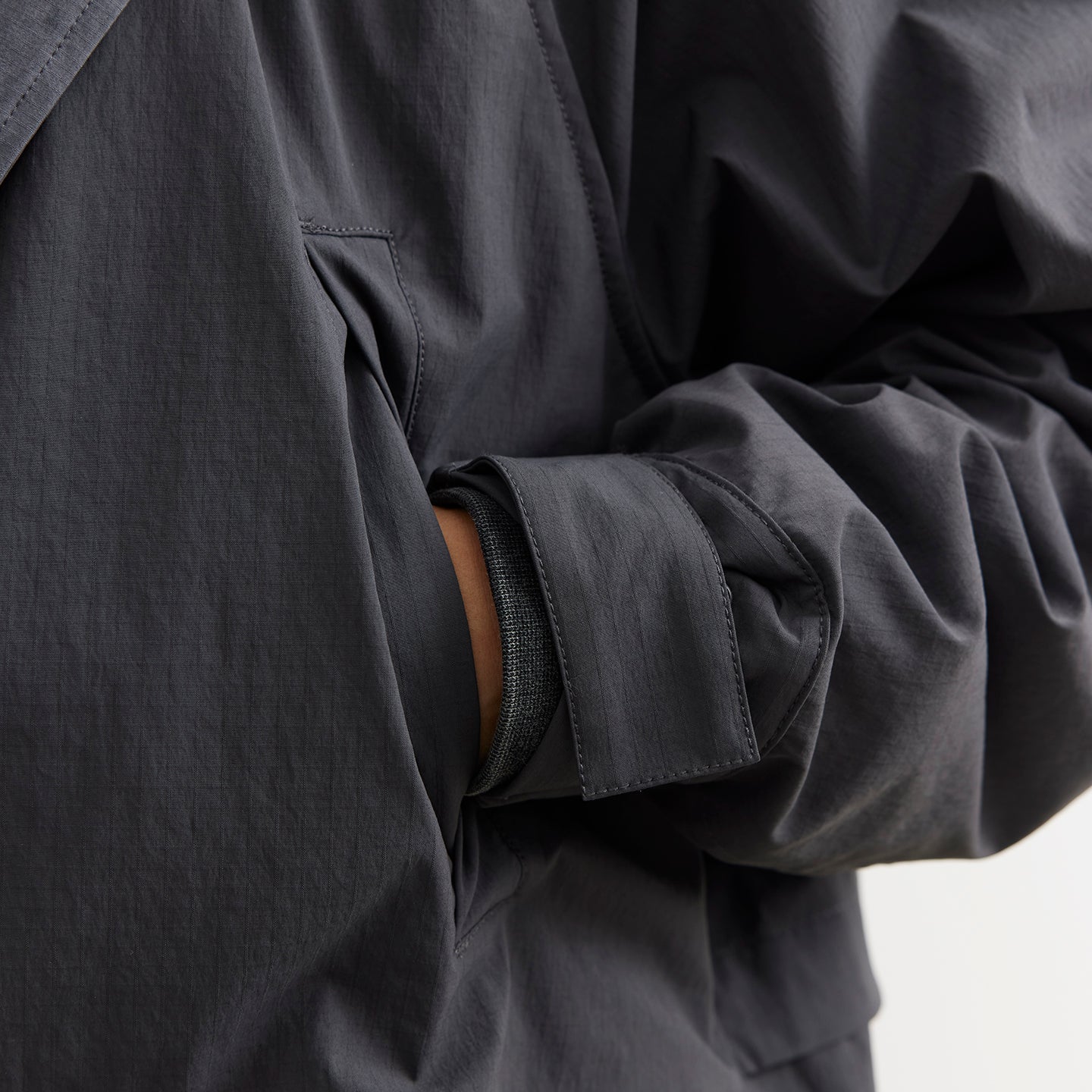 Convertible Nylon Long Coat