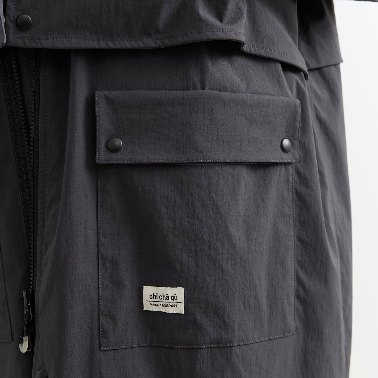 Convertible Nylon Long Coat