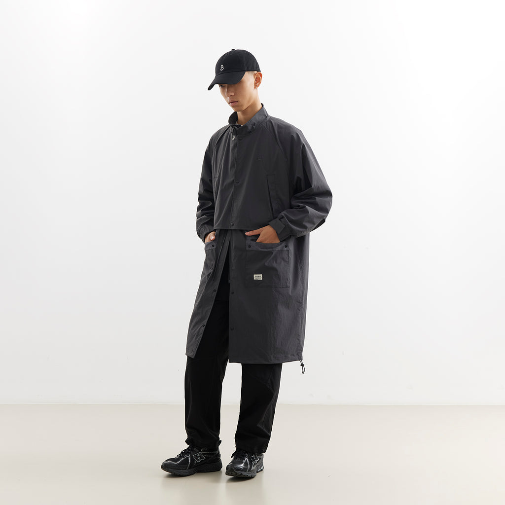Convertible Nylon Long Coat