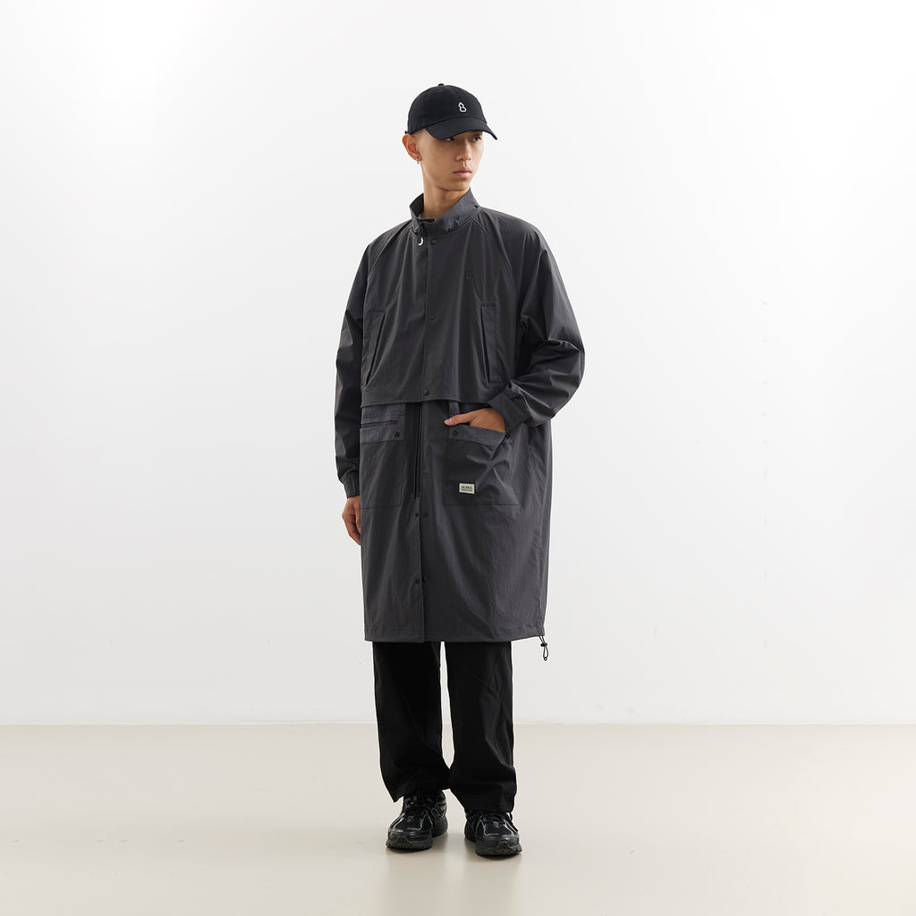 Convertible Nylon Long Coat