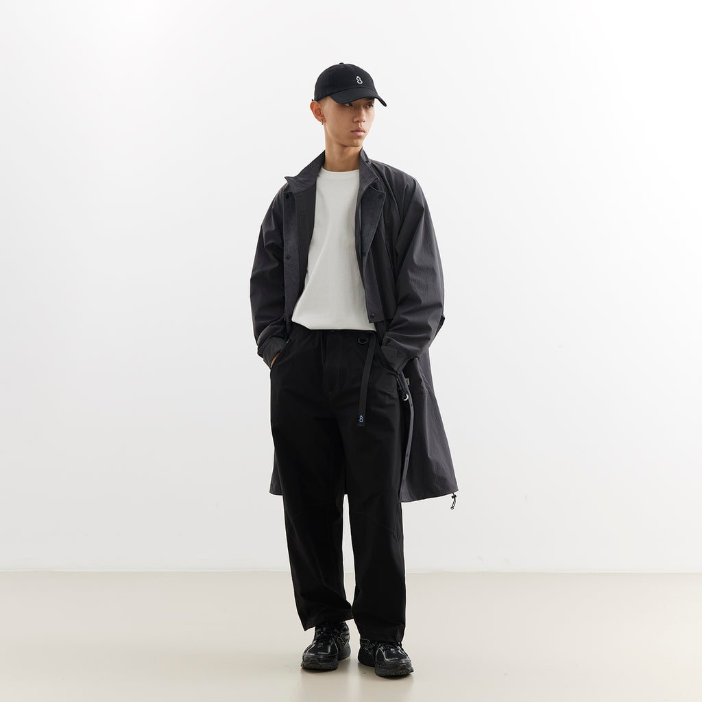 Convertible Nylon Long Coat