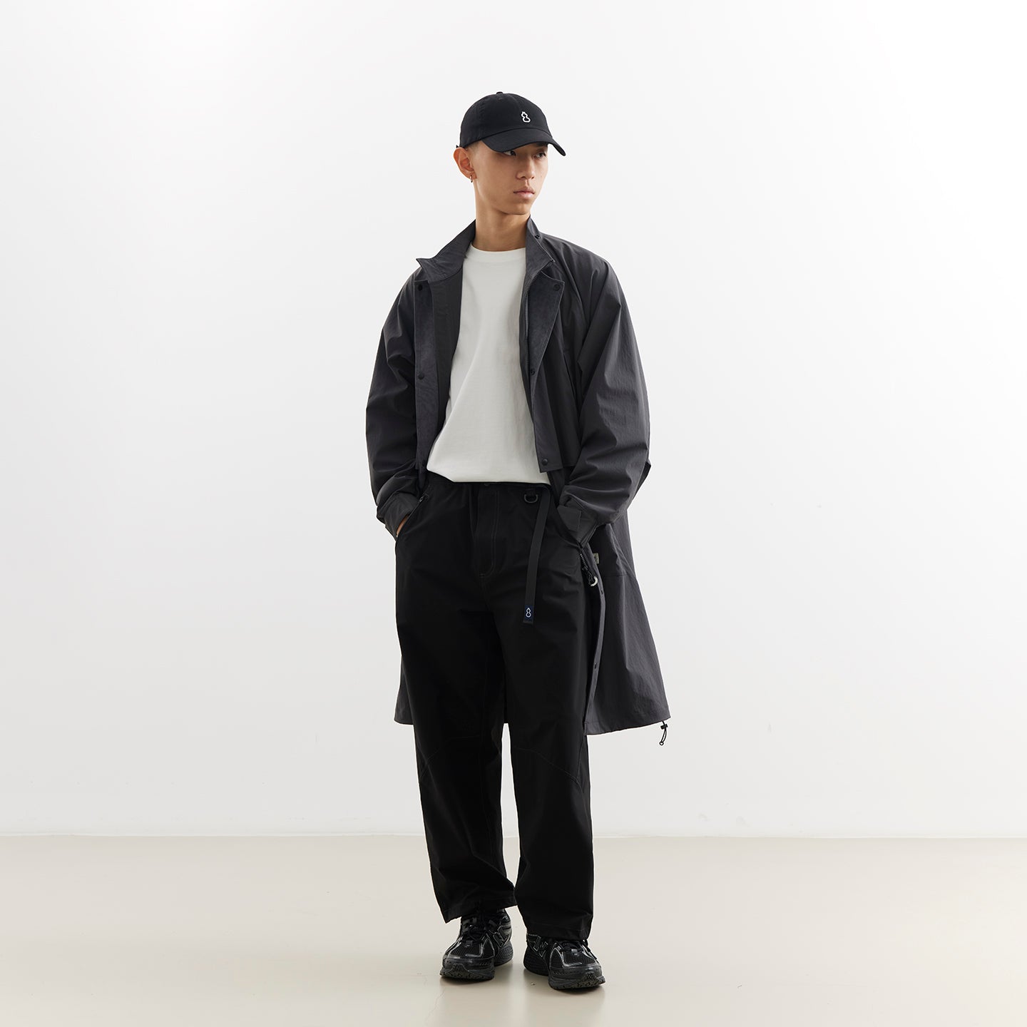 Convertible Nylon Long Coat