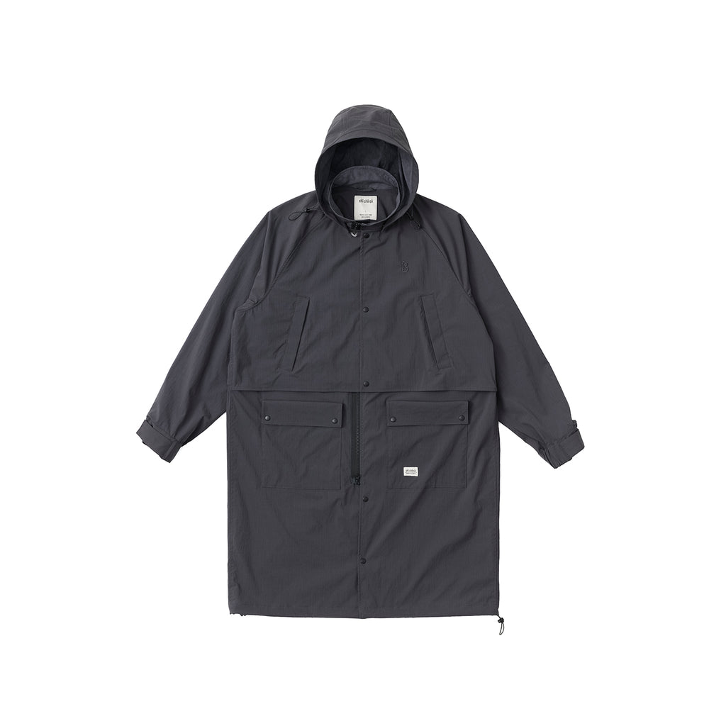 Convertible Nylon Long Coat
