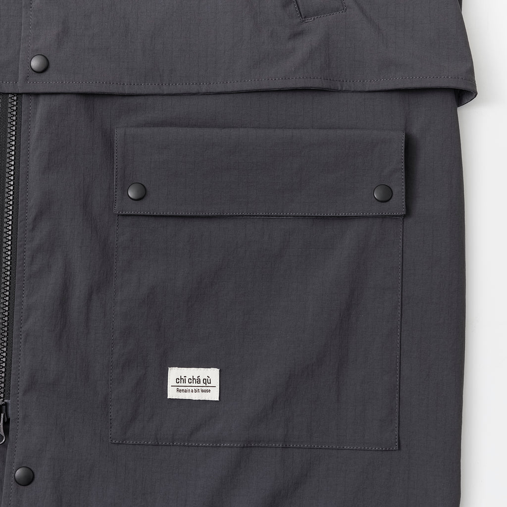 Convertible Nylon Long Coat