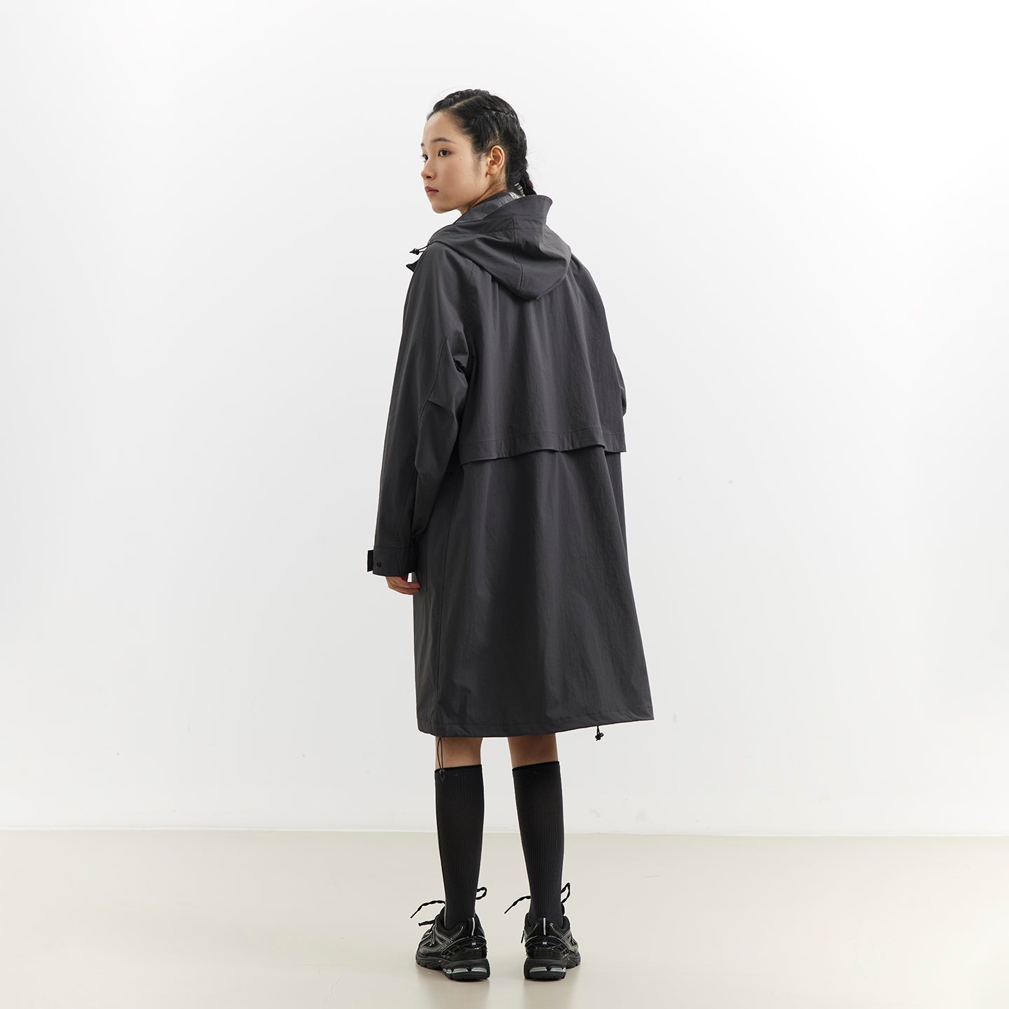 Convertible Nylon Long Coat