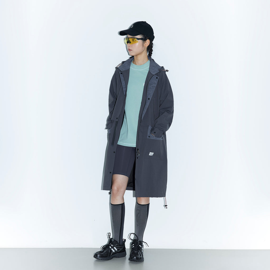 Convertible Nylon Long Coat