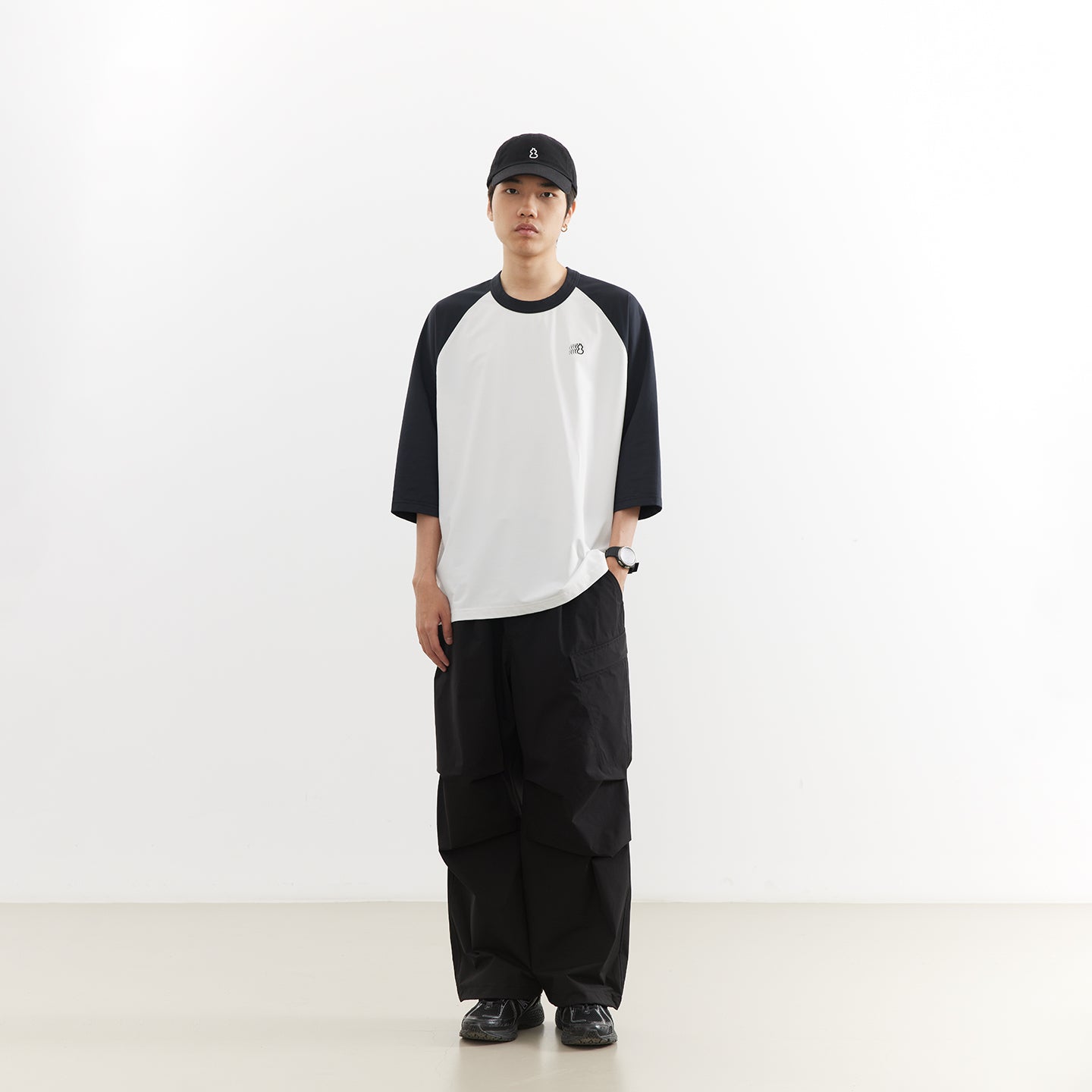 Chichaqu Cooling color-block 3/4 sleeve tee
