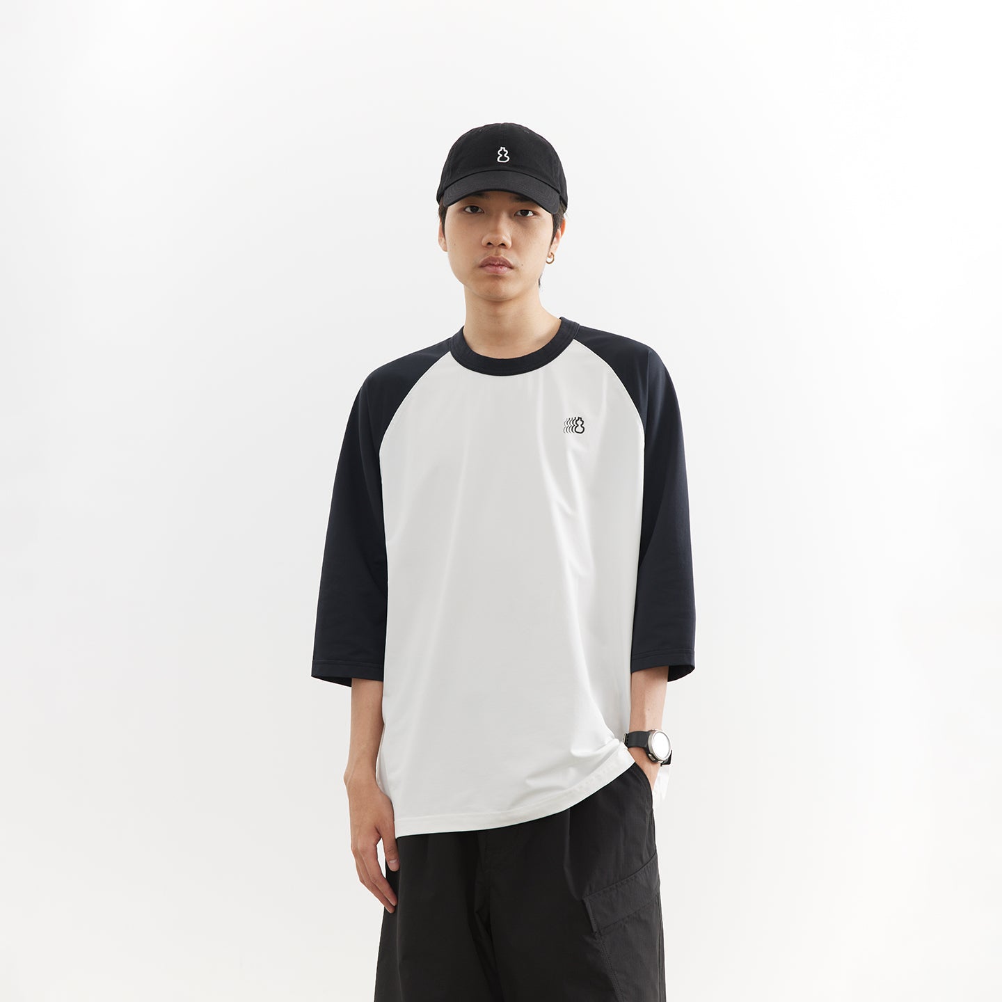 Chichaqu Cooling color-block 3/4 sleeve tee