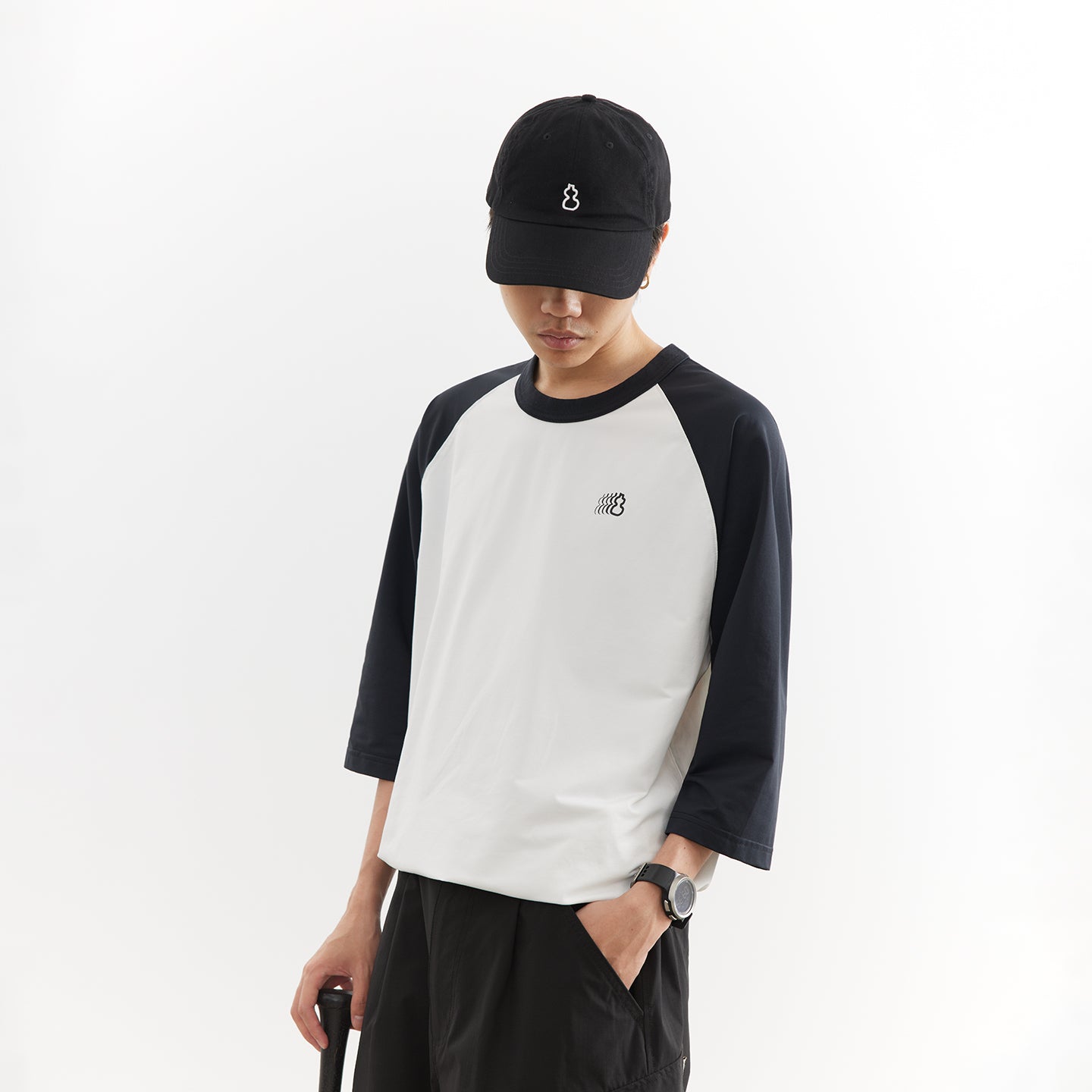 Chichaqu Cooling color-block 3/4 sleeve tee