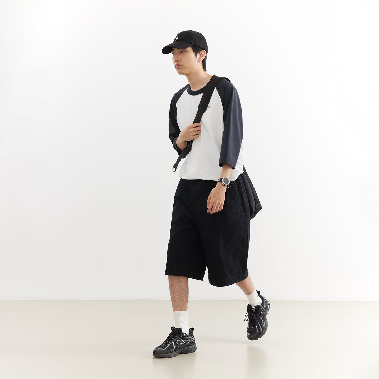 Chichaqu Cooling color-block 3/4 sleeve tee