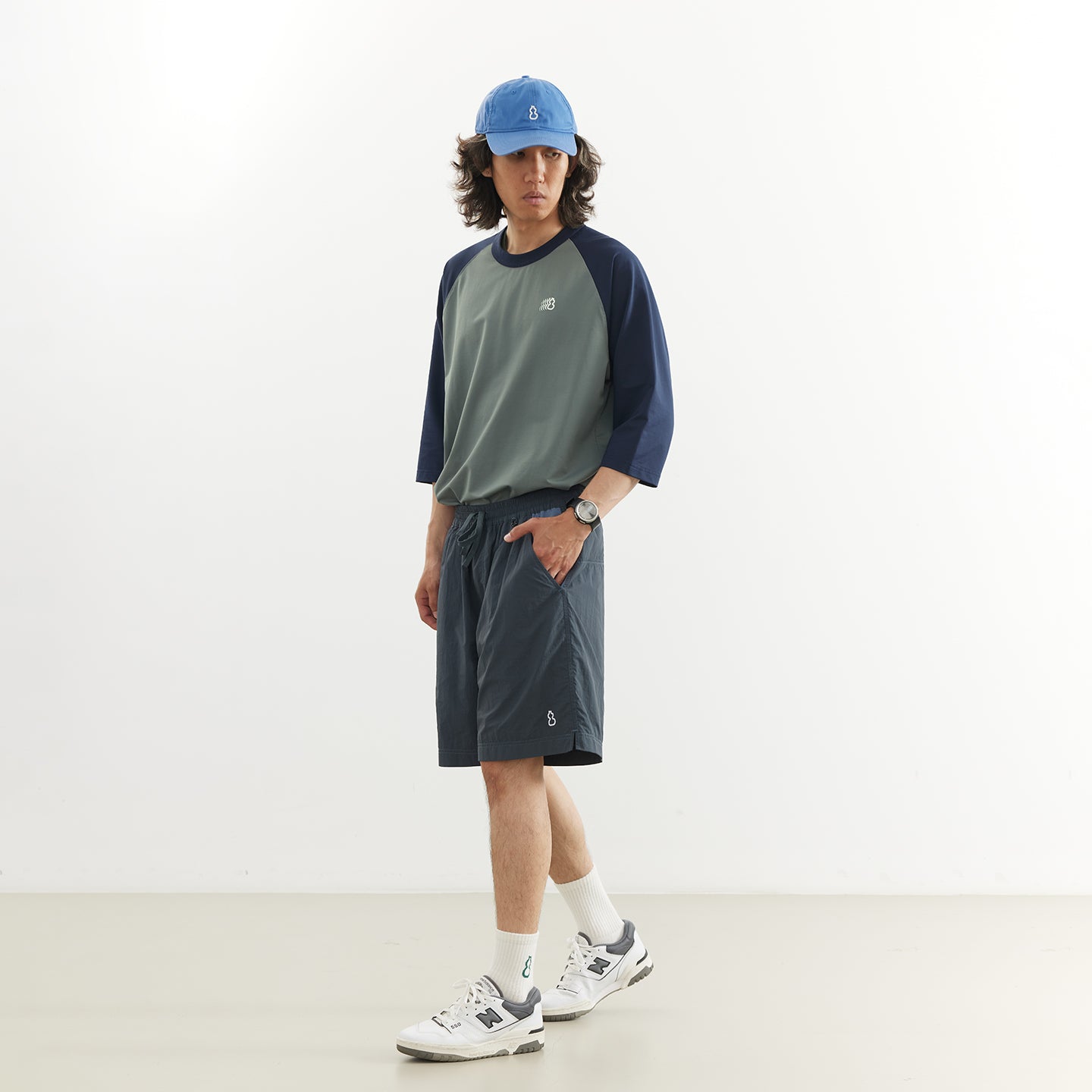 Chichaqu Cooling color-block 3/4 sleeve tee