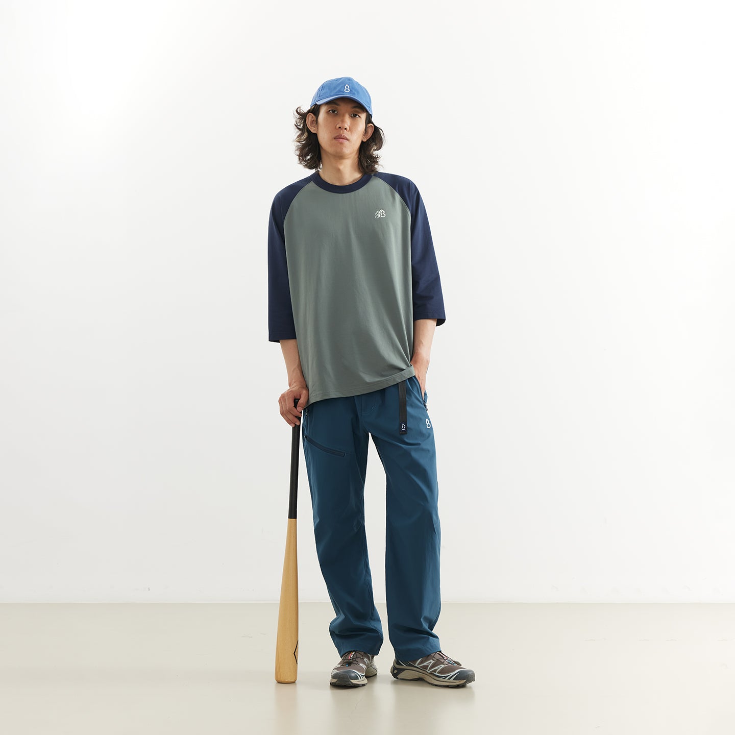Chichaqu Cooling color-block 3/4 sleeve tee
