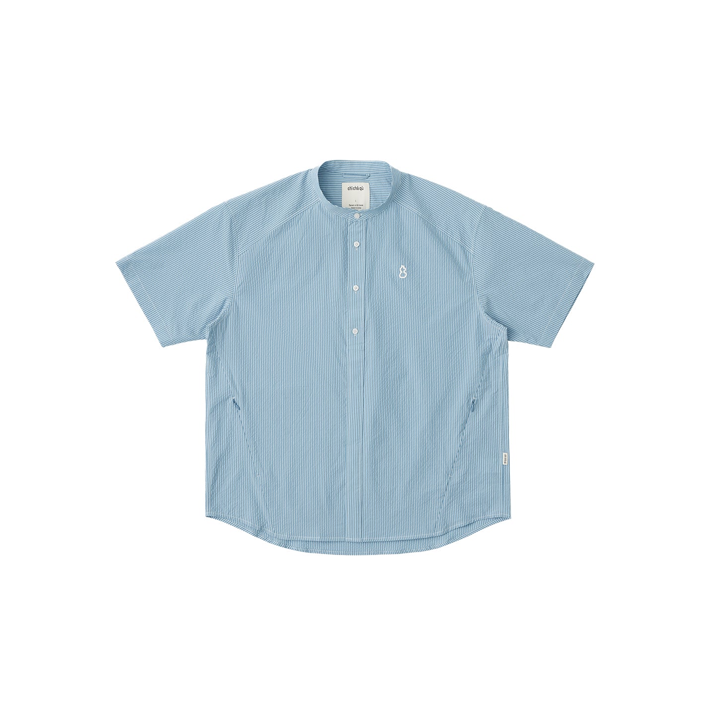 Chichaqu Lightweight seersucker stand-collar shirt