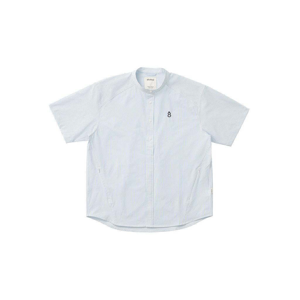 Chichaqu Lightweight seersucker stand-collar shirt