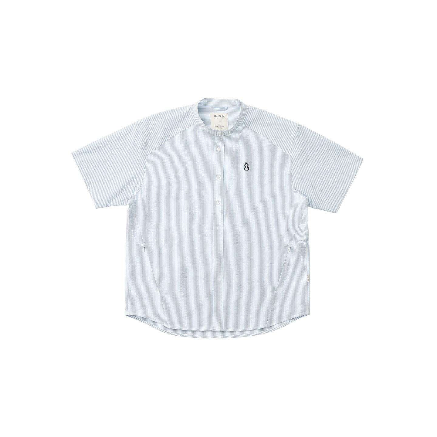 Chichaqu Lightweight seersucker stand-collar shirt