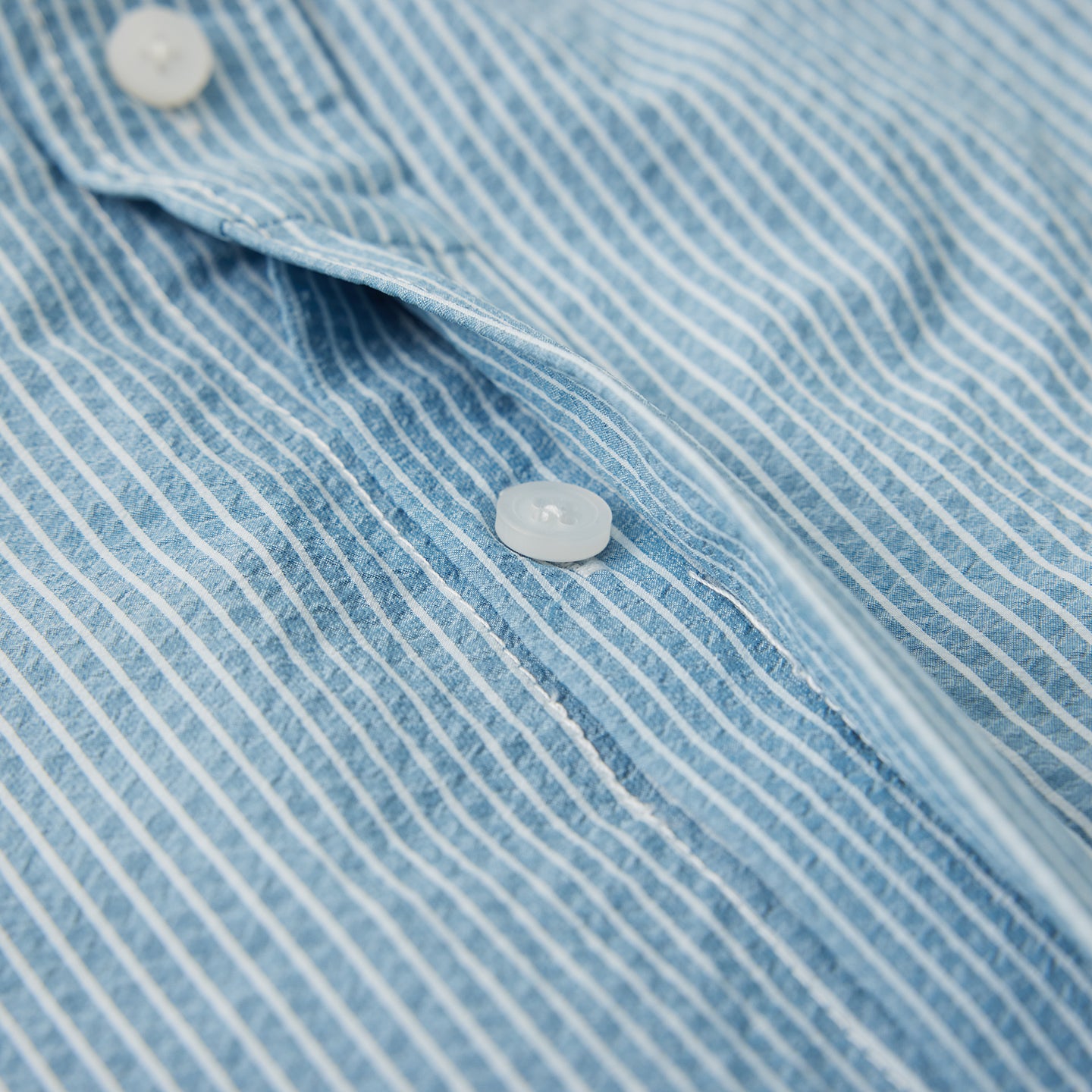 Chichaqu Lightweight seersucker stand-collar shirt