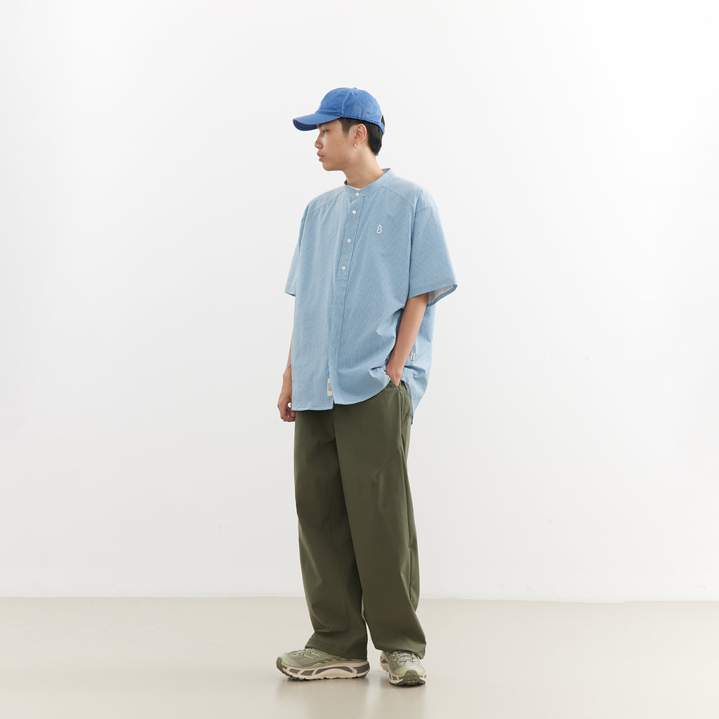 Chichaqu Lightweight seersucker stand-collar shirt