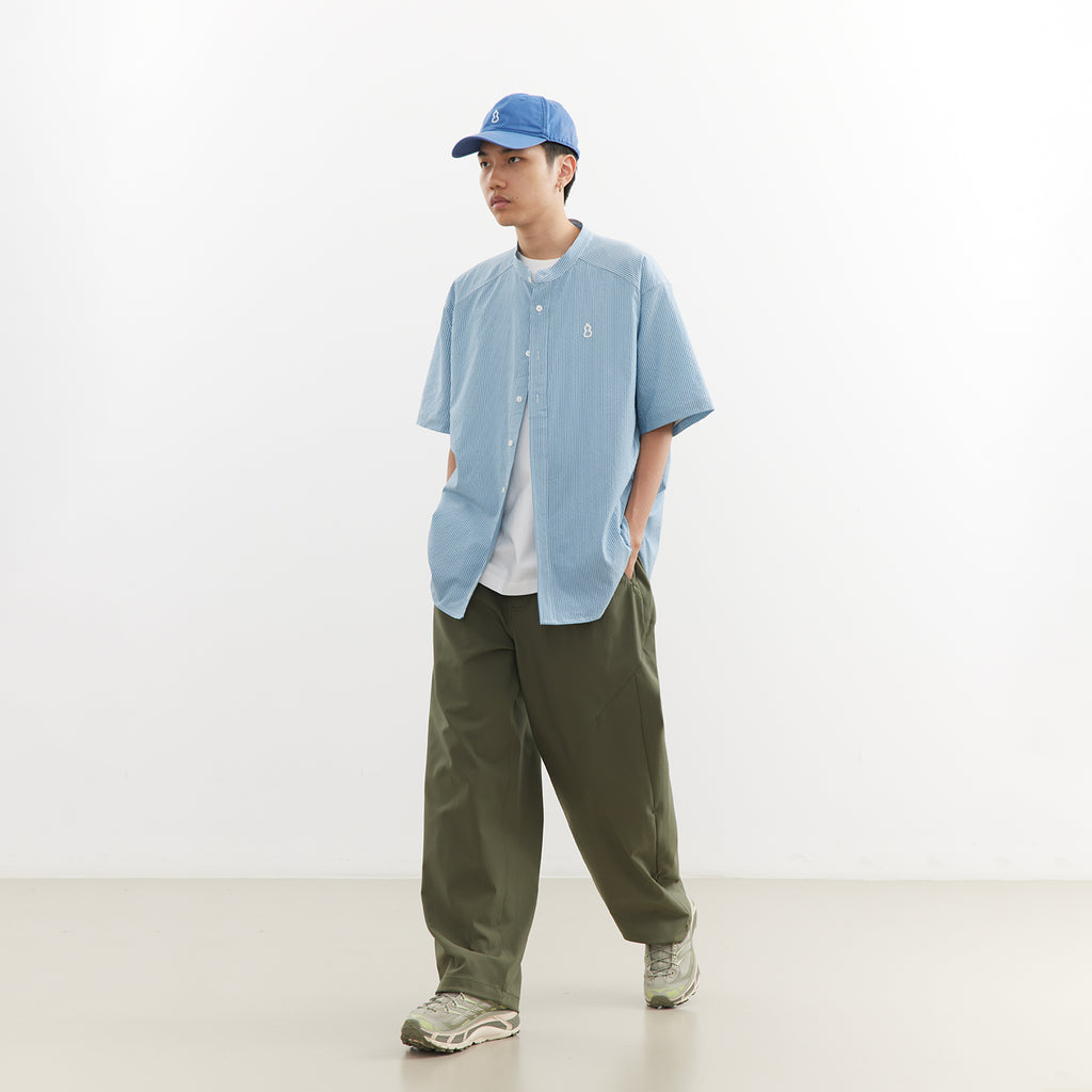 Chichaqu Lightweight seersucker stand-collar shirt
