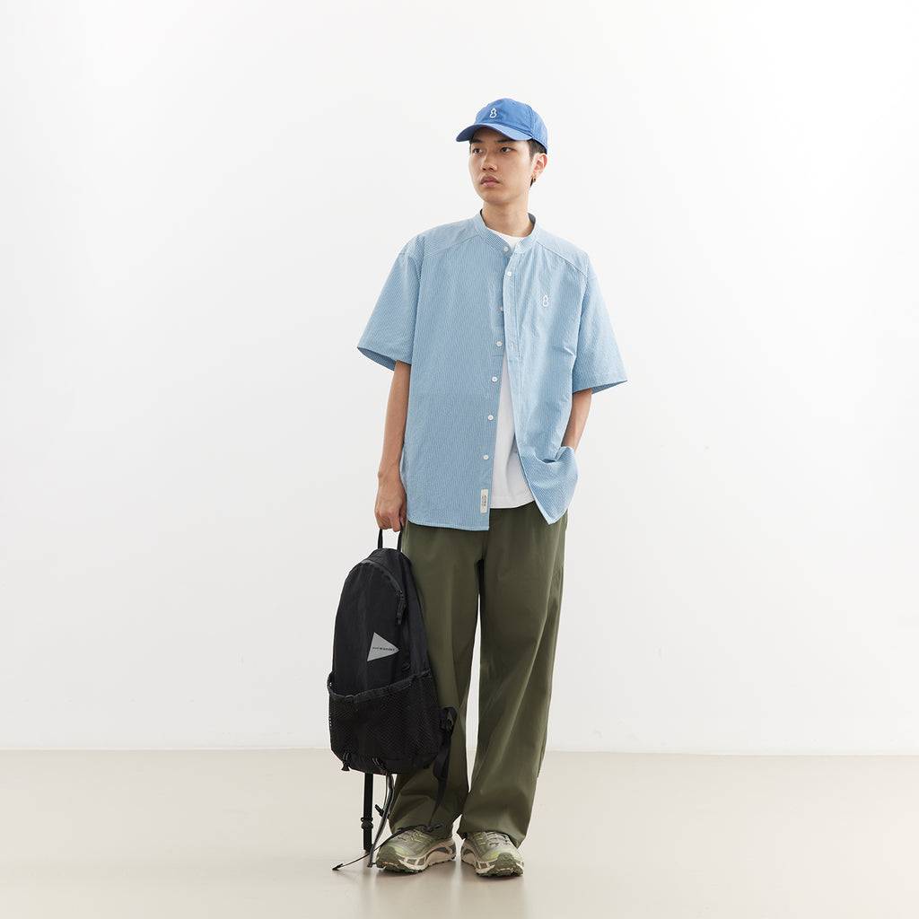 Chichaqu Lightweight seersucker stand-collar shirt