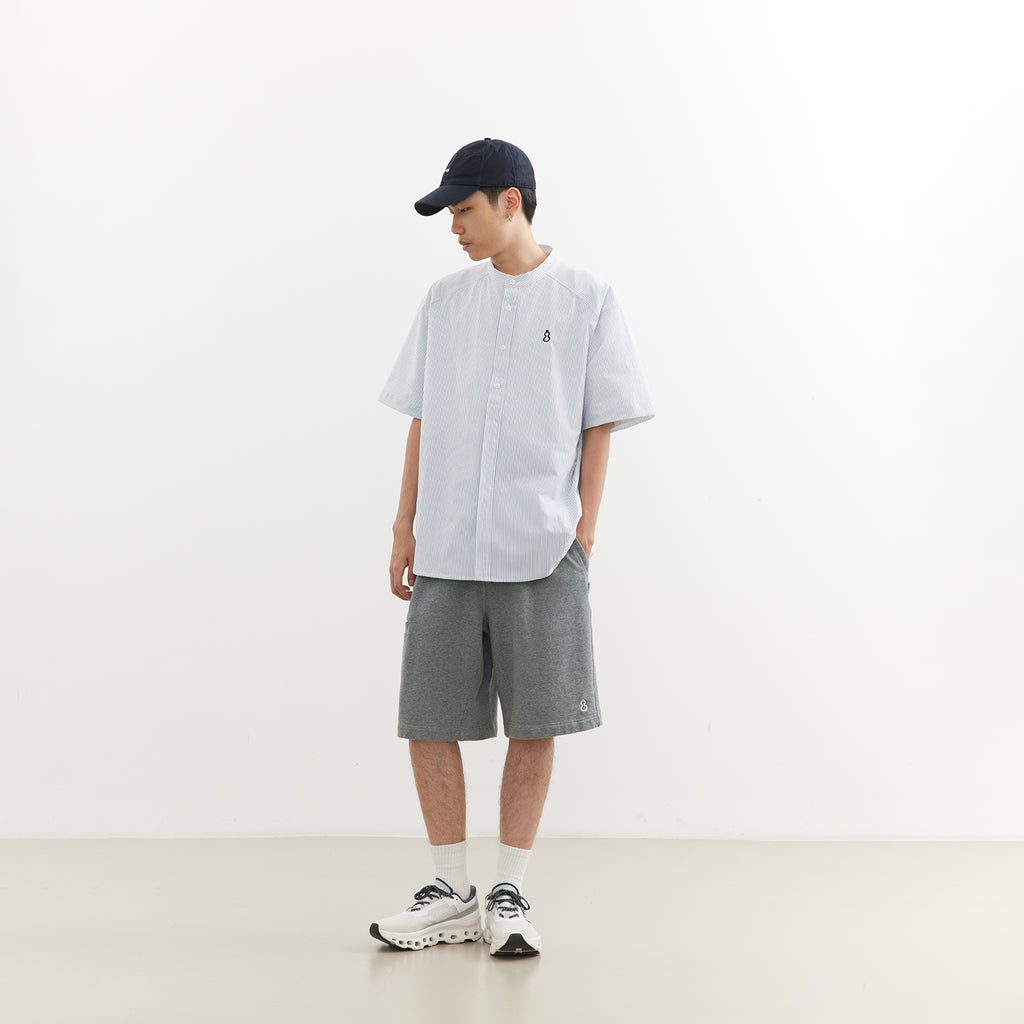 Chichaqu Lightweight seersucker stand-collar shirt