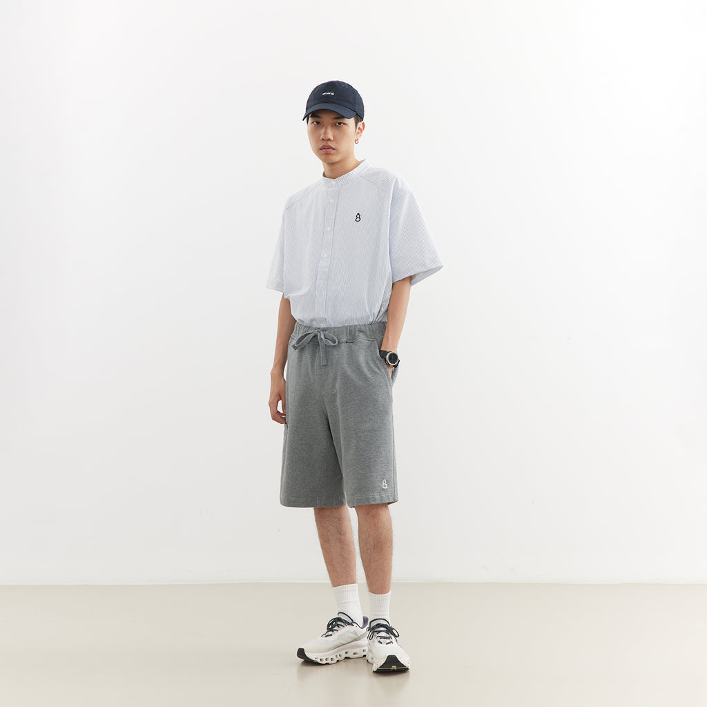 Chichaqu Lightweight seersucker stand-collar shirt