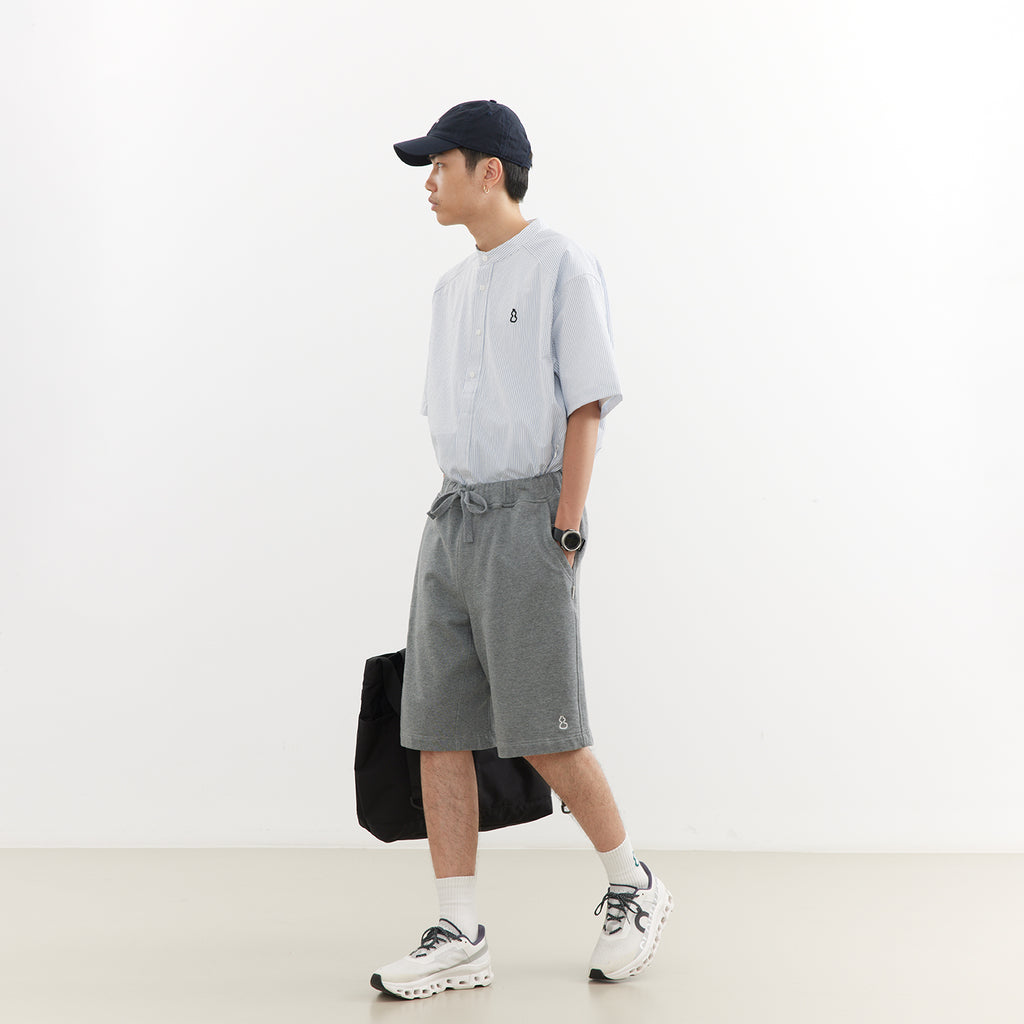 Chichaqu Lightweight seersucker stand-collar shirt