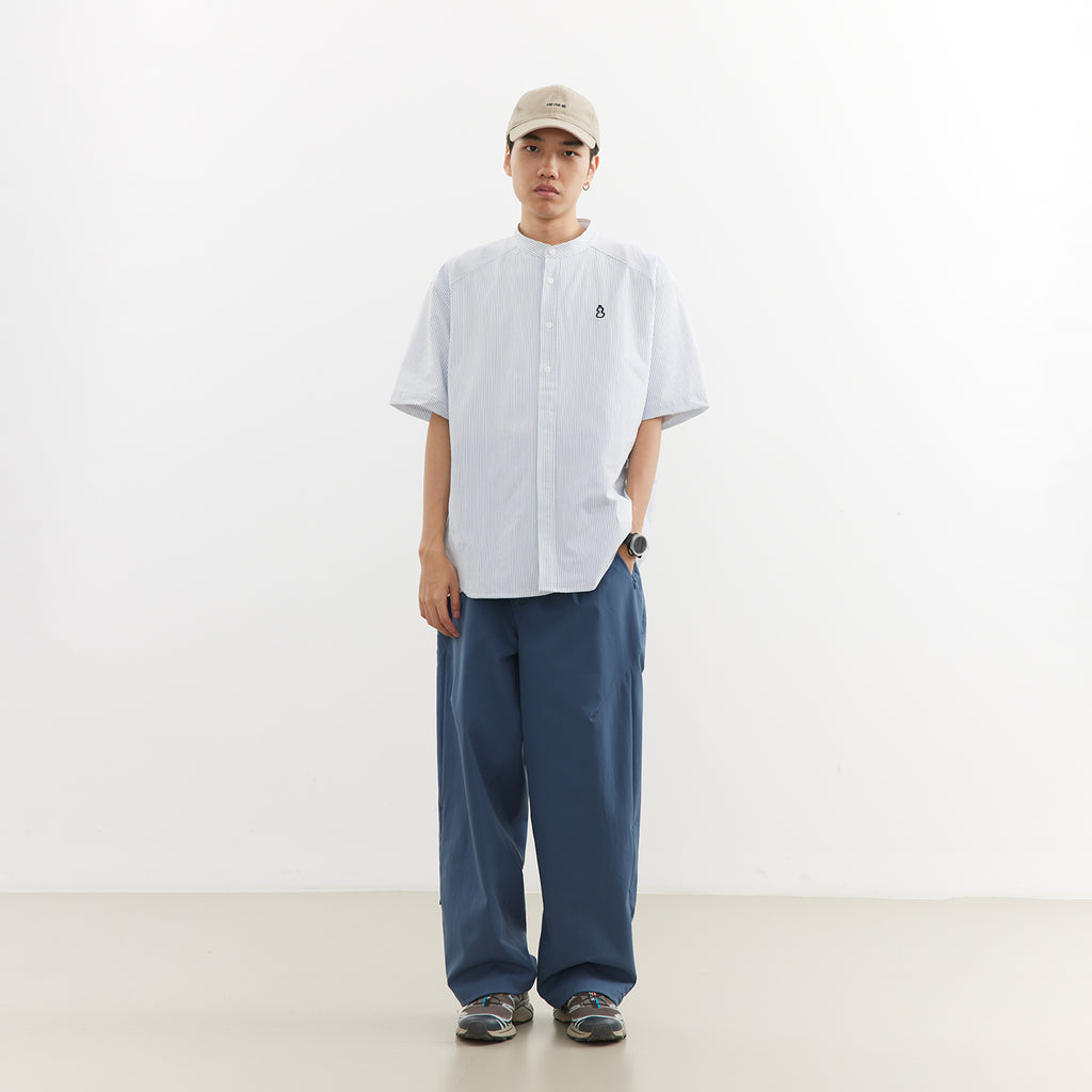 Chichaqu Lightweight seersucker stand-collar shirt