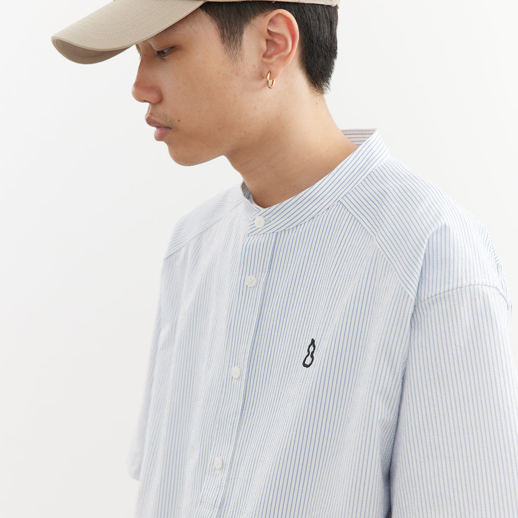 Chichaqu Lightweight seersucker stand-collar shirt