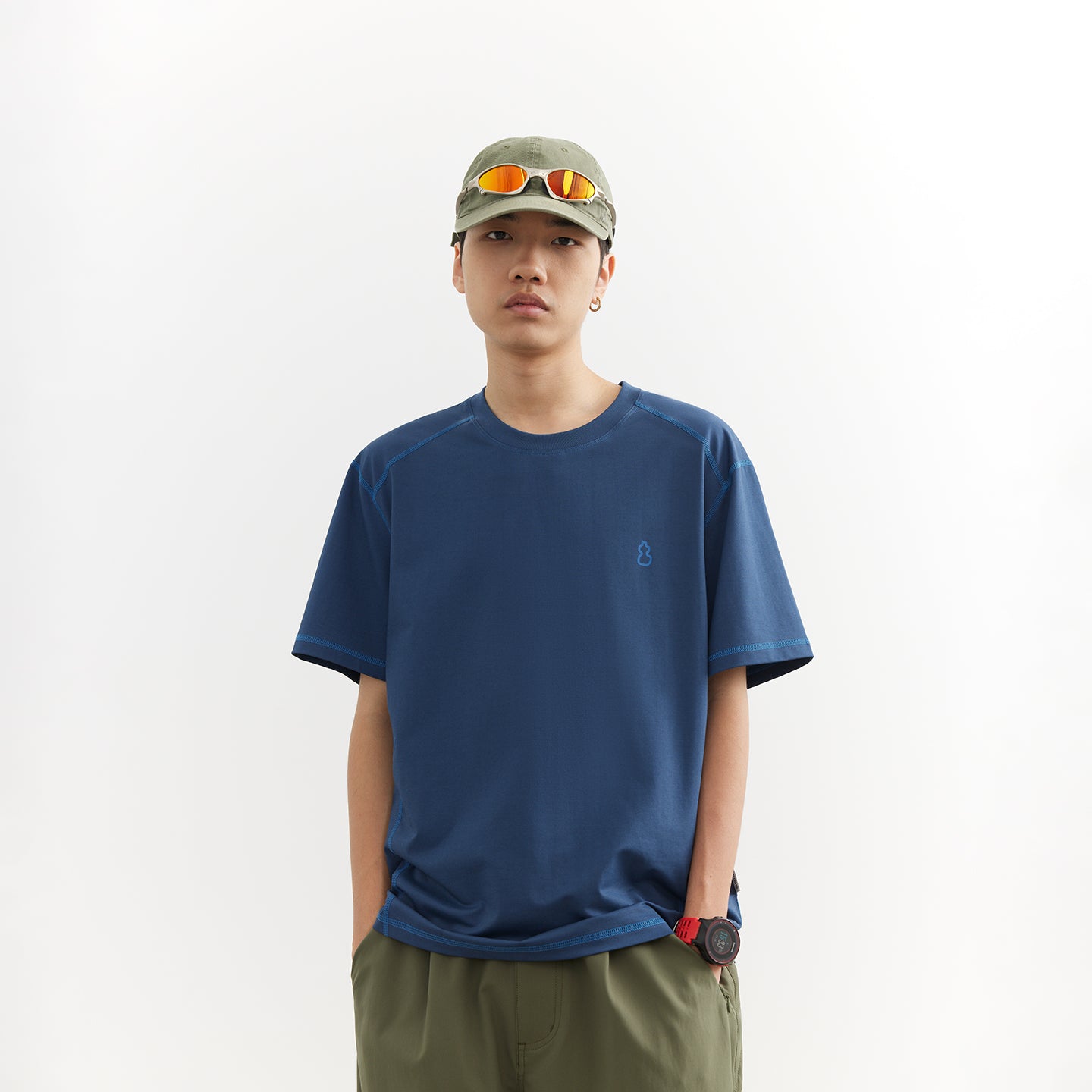 Chichaqu Cooling Topstitch Tencel Short-Sleeve Tee