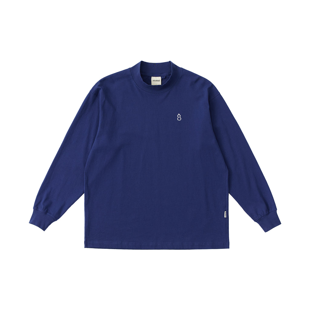 Chichaqu 100% Cotton Mock-Neck Long-Sleeve Tee