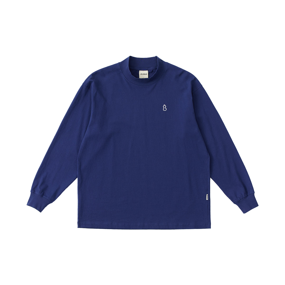 Chichaqu 100% Cotton Mock-Neck Long-Sleeve Tee