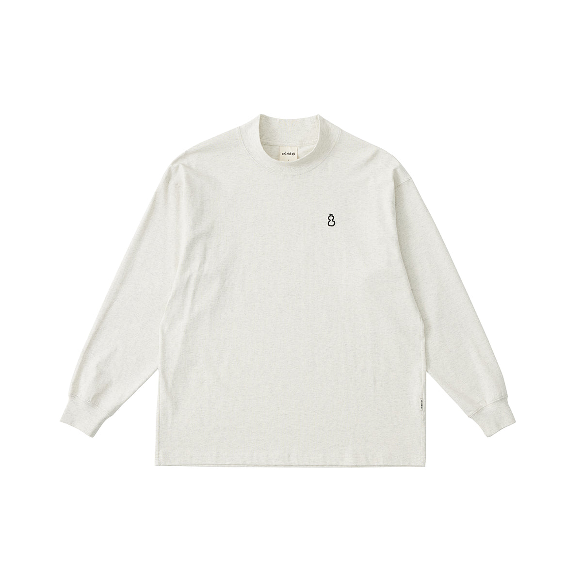 Chichaqu 100% Cotton Mock-Neck Long-Sleeve Tee