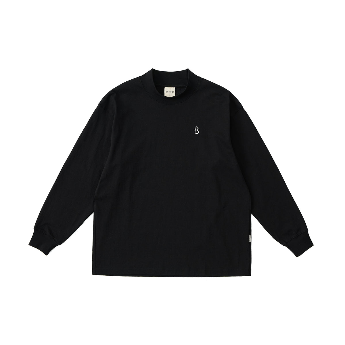 Chichaqu 100% Cotton Mock-Neck Long-Sleeve Tee