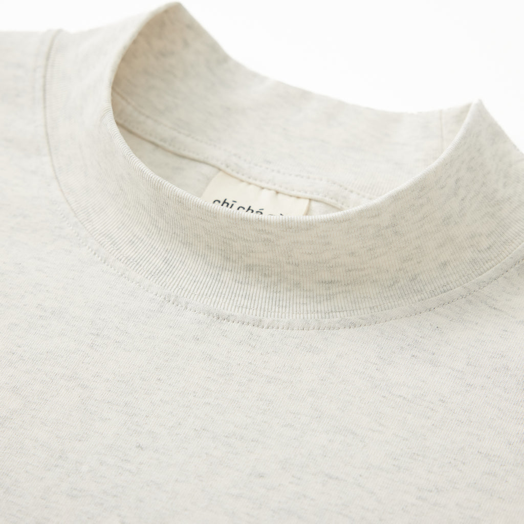 Chichaqu 100% Cotton Mock-Neck Long-Sleeve Tee