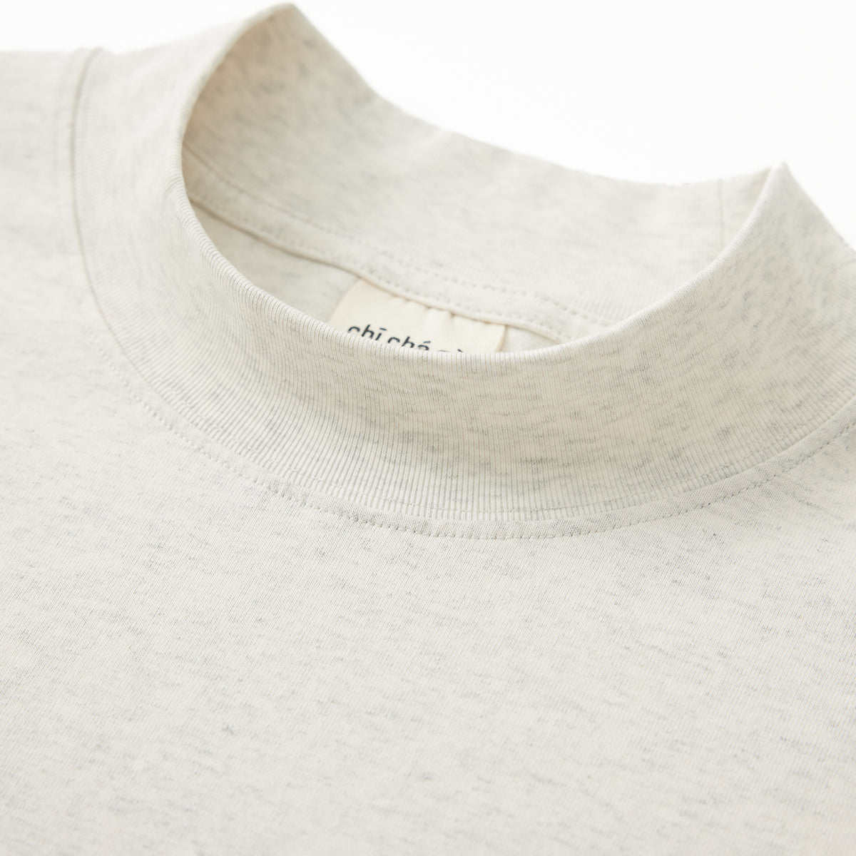 Chichaqu 100% Cotton Mock-Neck Long-Sleeve Tee