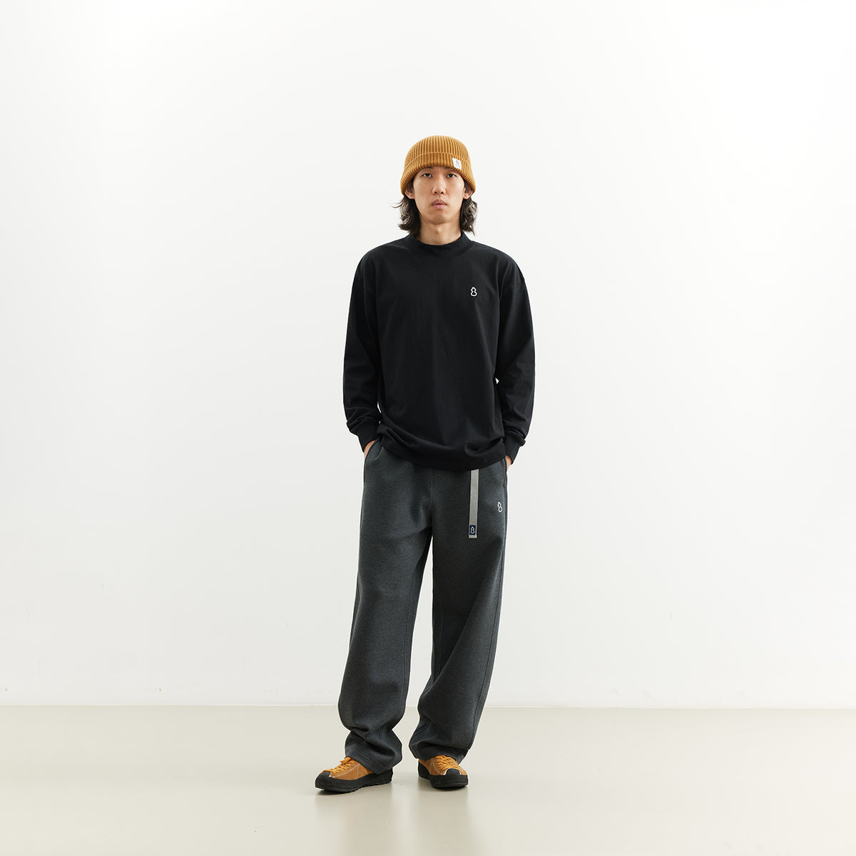 Chichaqu 100% Cotton Mock-Neck Long-Sleeve Tee