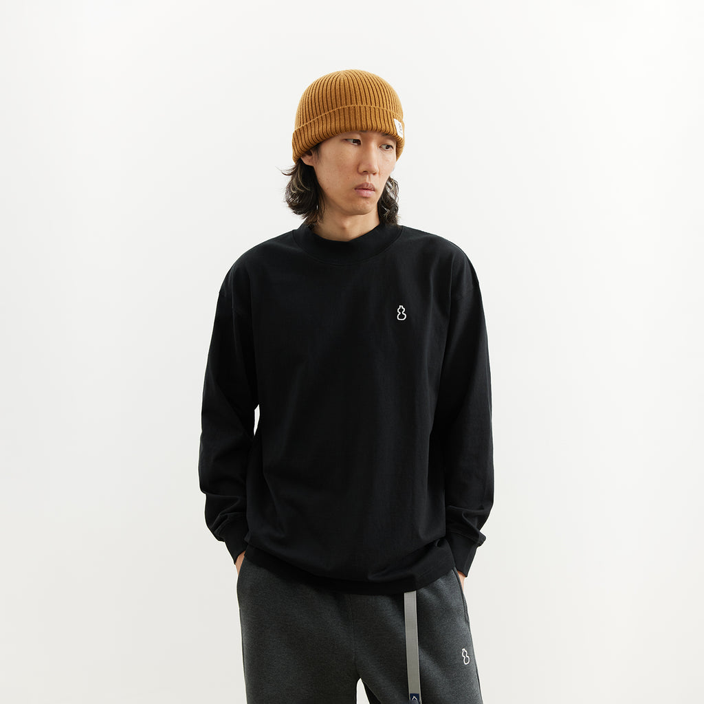 Chichaqu 100% Cotton Mock-Neck Long-Sleeve Tee