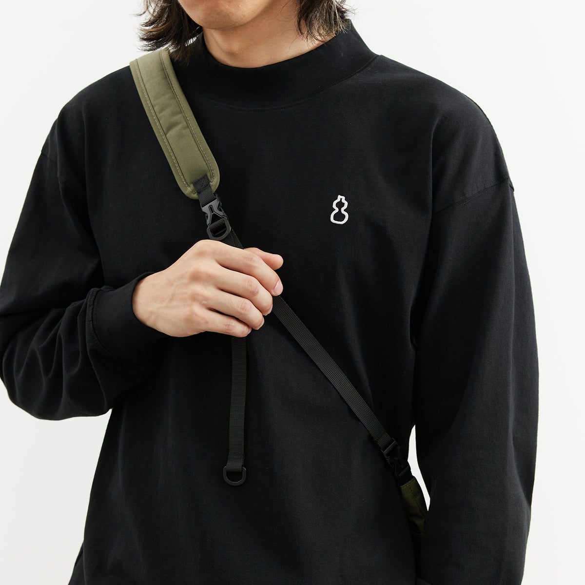 Chichaqu 100% Cotton Mock-Neck Long-Sleeve Tee