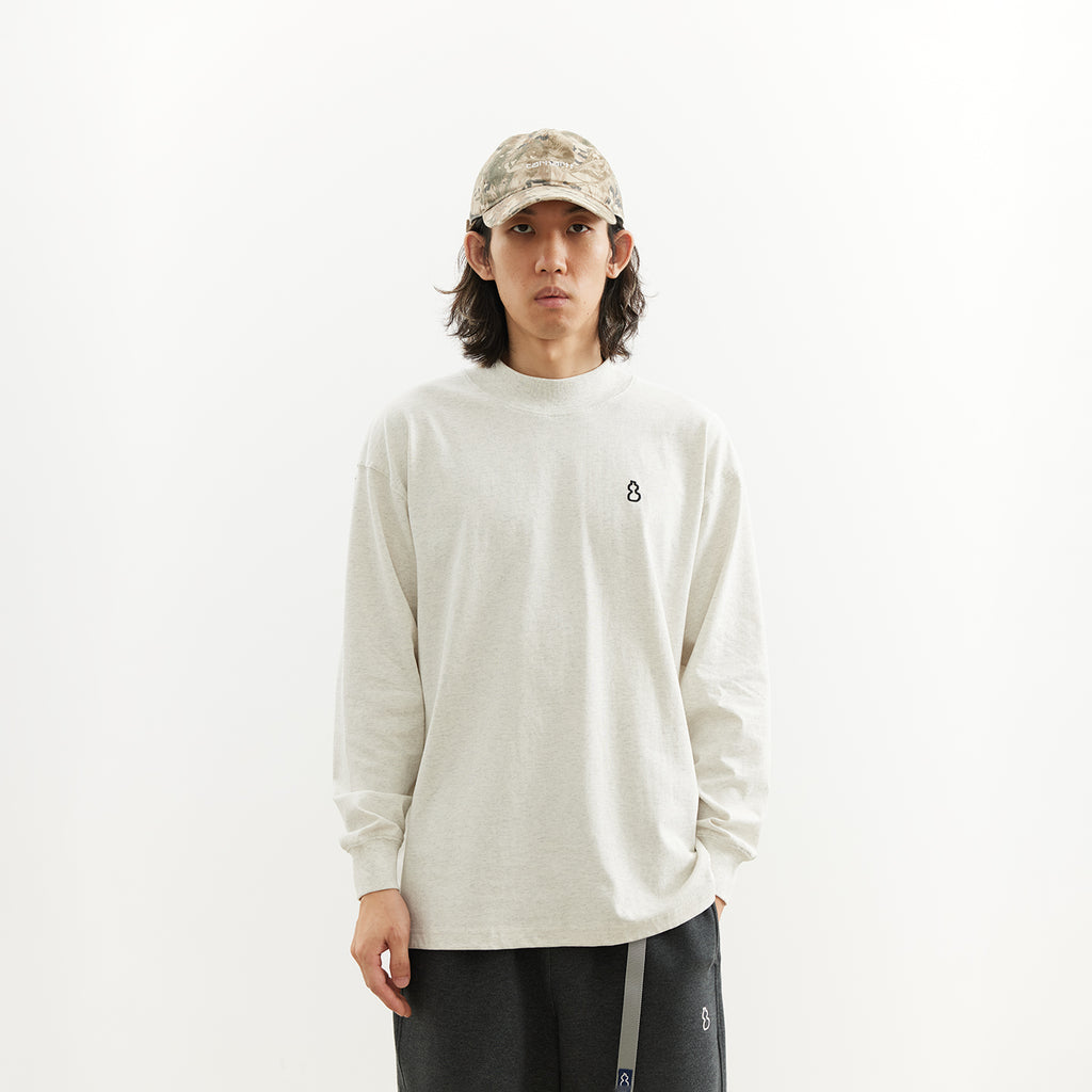 Chichaqu 100% Cotton Mock-Neck Long-Sleeve Tee