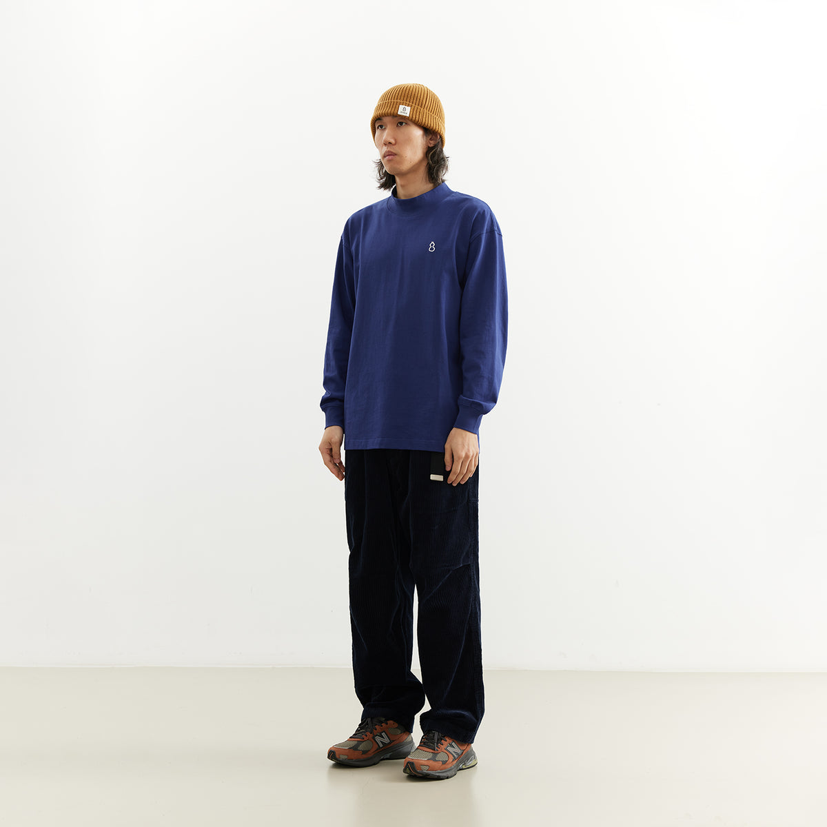 Chichaqu 100% Cotton Mock-Neck Long-Sleeve Tee
